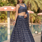 Elegant Digital Printed Ensemble with Sequins, Zari, Thread & Dori Embroidery
