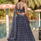 Elegant Digital Printed Ensemble with Sequins, Zari, Thread & Dori Embroidery