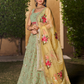 Elegant Digital Printed Ensemble with Sequins, Zari, Thread & Dori Embroidery