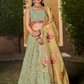 Elegant Digital Printed Ensemble with Sequins, Zari, Thread & Dori Embroidery
