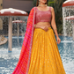 Elegant Digital Printed Ensemble with Sequins, Zari, Thread & Dori Embroidery