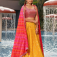 Elegant Digital Printed Ensemble with Sequins, Zari, Thread & Dori Embroidery