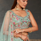 Elegant Digital Printed Ensemble with Sequins, Zari, Thread & Dori Embroidery