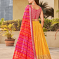 Elegant Digital Printed Ensemble with Sequins, Zari, Thread & Dori Embroidery