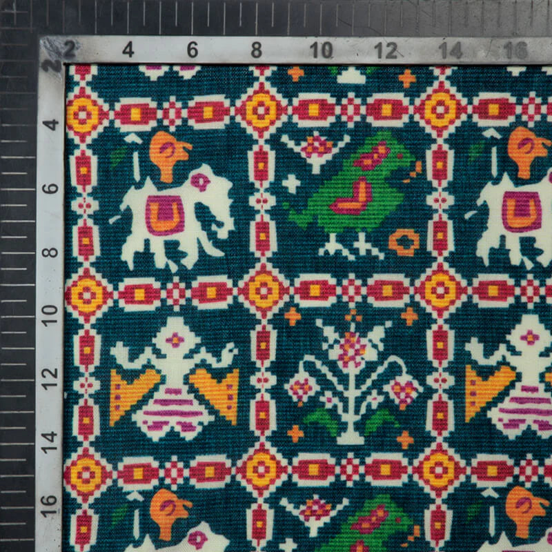 LaVante Fashion Turquoise Patolaa Pattern Digital Print Rayon Fabric