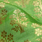 LaVante Fashion Dark Green Banarasi Mugal Floral Pattern Katan Zari Silk Fabric