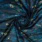 LaVante Fashion Dark Blue Floral Digital Print Chanderi Fabric