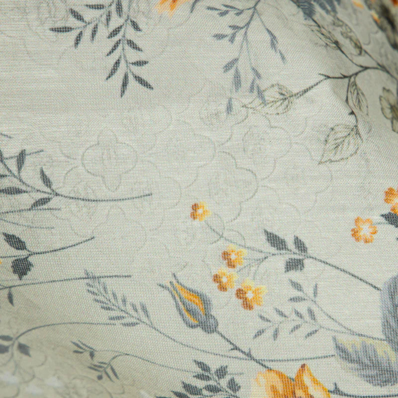 LaVante Fashion Beige Floral Digital Print Chanderi Fabric