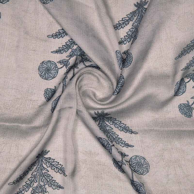 LaVante Fashion Light Grey Mugal Floral Digital Print Gerogette Satin Fabric