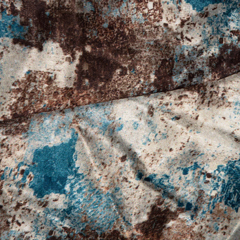 LaVante Fashion Brown Abstract Digital Print Japan Satin Fabric