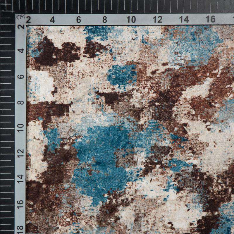 LaVante Fashion Brown Abstract Digital Print Japan Satin Fabric