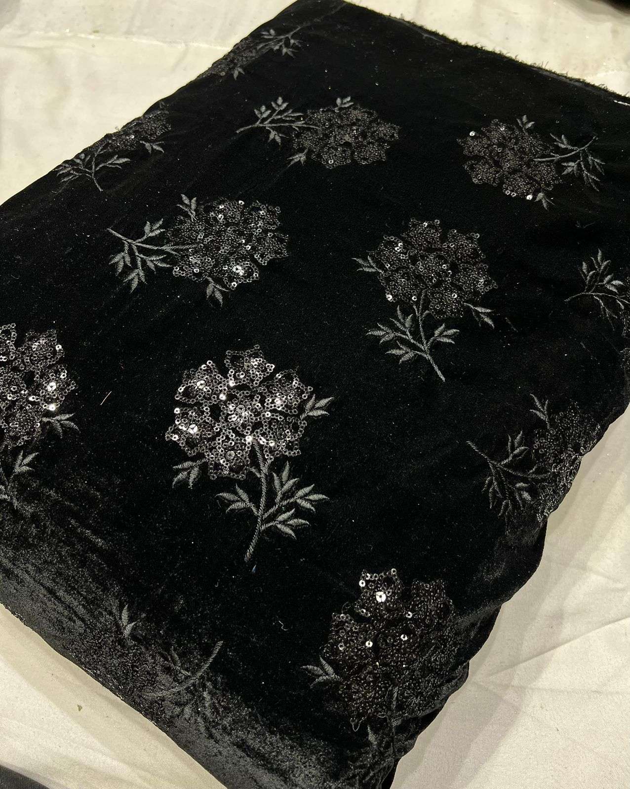 LaVante Fashion A32 Sequence Work & Thread Embroidery Work Velvet Fabric