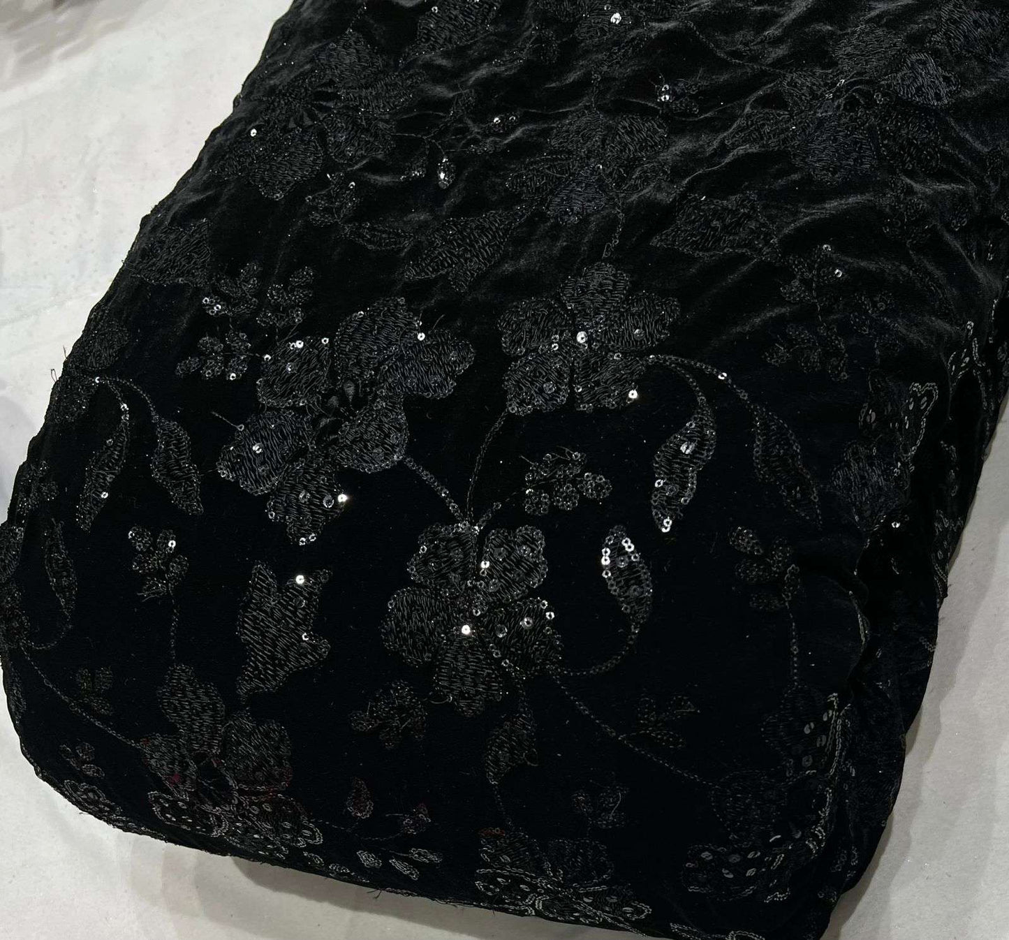 LaVante Fashion A32 Sequence Work & Thread Embroidery Work Velvet Fabric