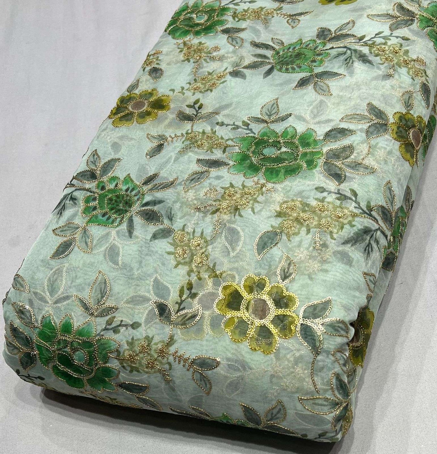 LaVante Fashion A438 Position Print Embroidered Designer Organza Fabric