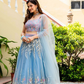 Premium Light Blue Lehenga Set with Elegant Net Dupatta