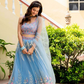 Premium Light Blue Lehenga Set with Elegant Net Dupatta