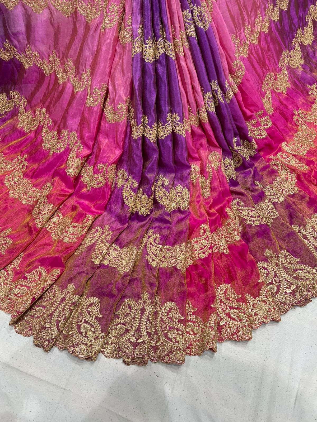 LaVante Fashion A514 Tilla Zari Embroidery Work Designer Tissue Fabric