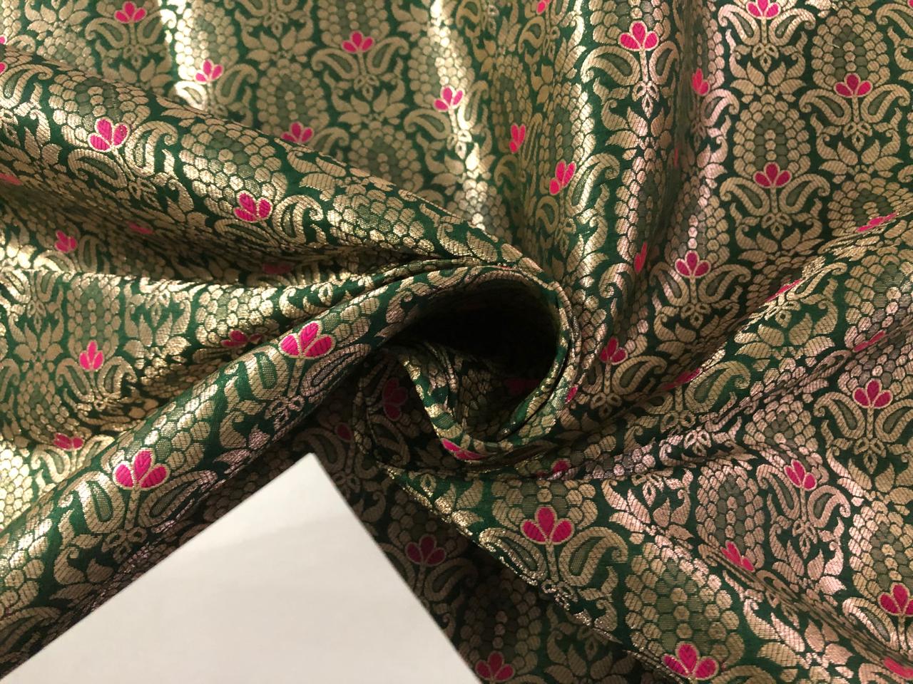 LaVante Fashion Silk Brocade fabric with metallic gold jacquard Brocade Fabric