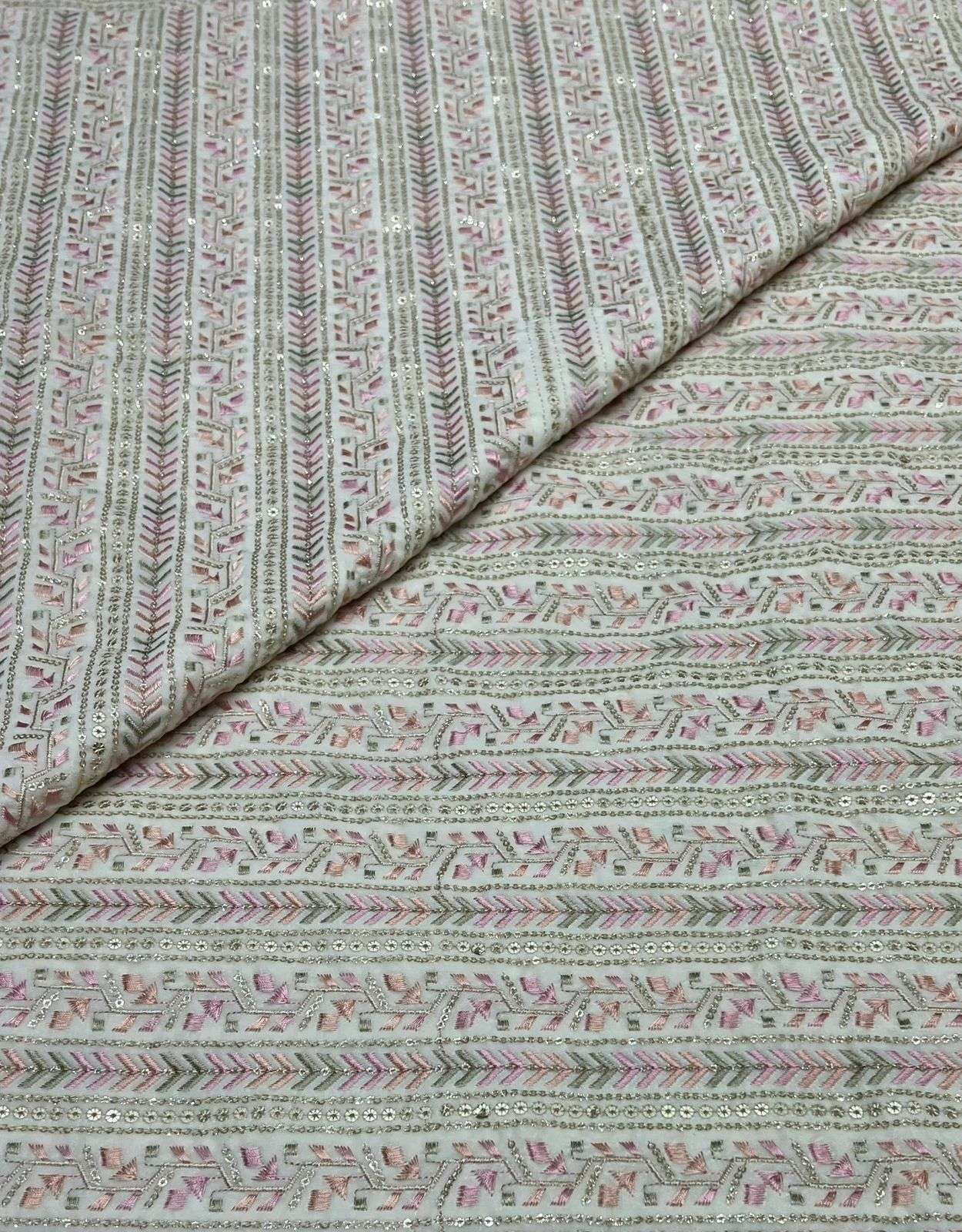 LaVante Fashion A60 Multi Thread Micro Embroidered Velvet Fabric