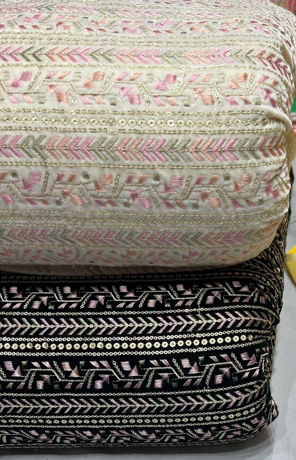 LaVante Fashion A60 Multi Thread Micro Embroidered Velvet Fabric