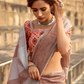 Soft Linen Silk Saree with Elegant Khadi Print