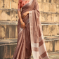 Soft Linen Silk Saree with Elegant Khadi Print