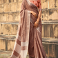 Soft Linen Silk Saree with Elegant Khadi Print