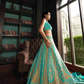 Graceful Firozi Silk Bridal Lehenga Choli Featuring Detailed Embroidery - LaVante Fashion