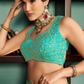 Graceful Firozi Silk Bridal Lehenga Choli Featuring Detailed Embroidery - LaVante Fashion