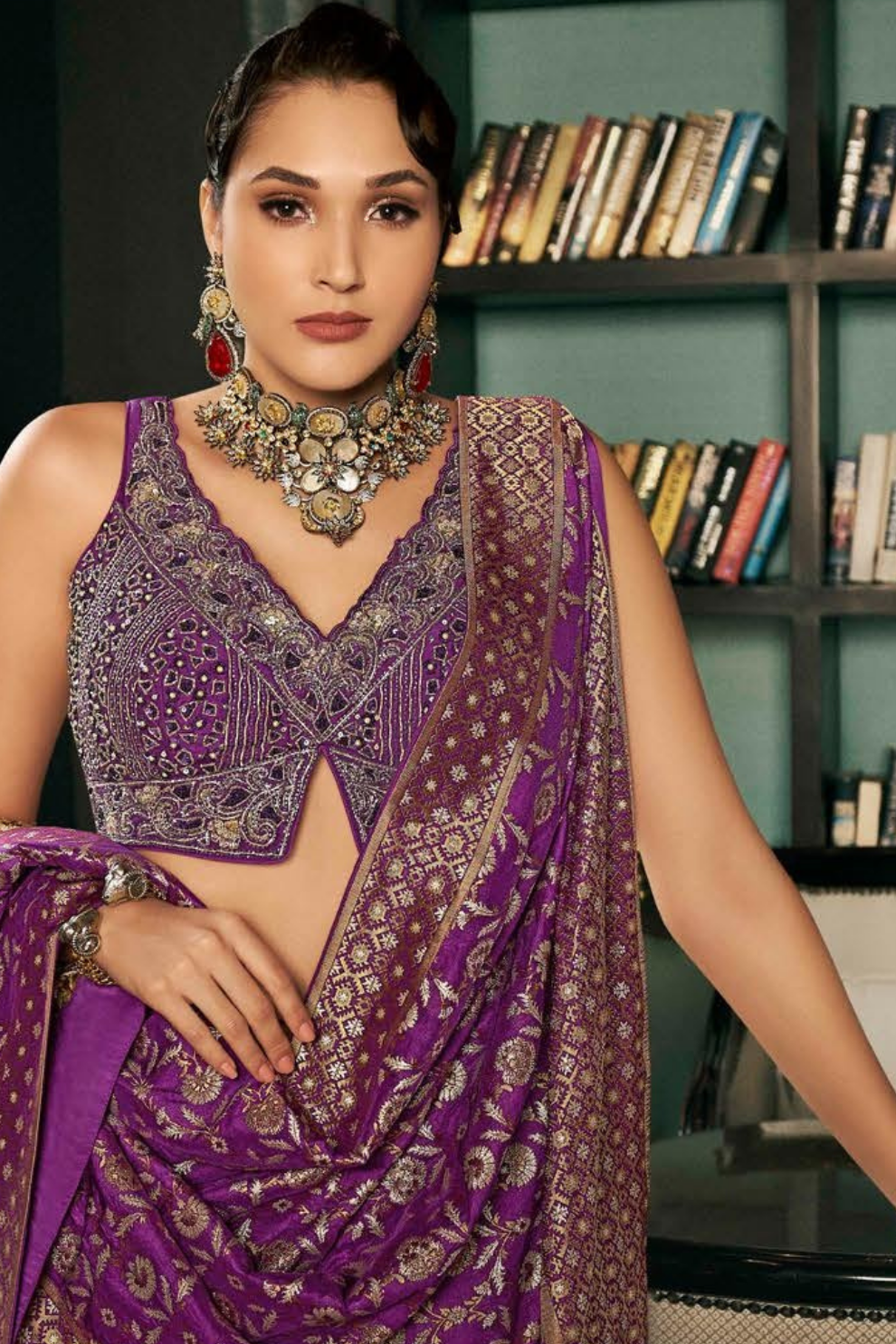 Elegant Purple Silk Embroidered Lehenga Choli for Bridal Wear - LaVante Fashion