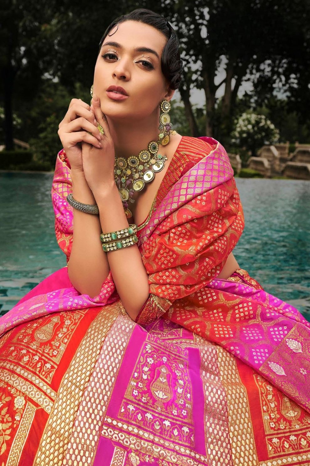 Lehenga Choli de seda de diseñador en color azul turquesa, lista para usar, con brillo y detalles de espejo
