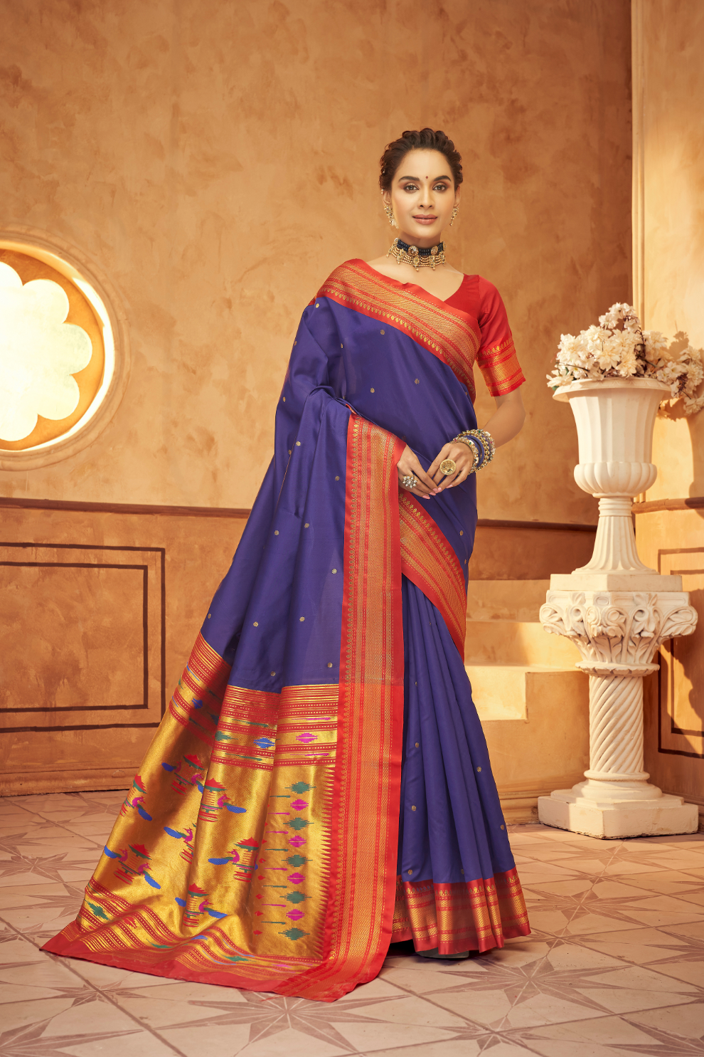Pure Paithani Silk Saree with Traditional Zari Weaving