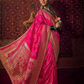Pure Viscose Dola Saree With Handwork Blouse & Fancy Lace