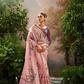 Soft Linen Tissue Silk Saree with Hand Brush Print & Kalamkari Blouse