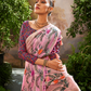 Soft Linen Tissue Silk Saree with Hand Brush Print & Kalamkari Blouse