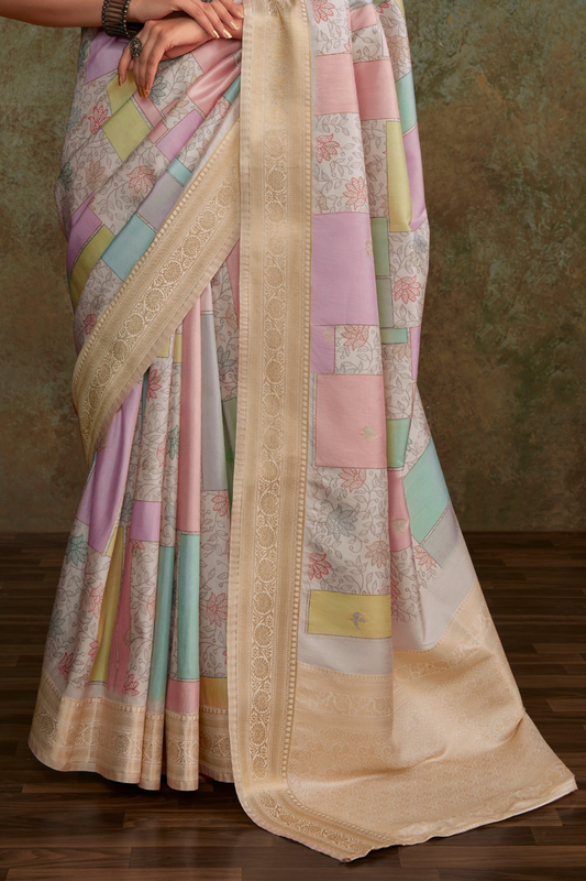 Elegant Soft Silk with Flowing Watercolor Print Design - LaVante Fashion