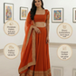 Majestic Orange Zari Embroidered Lehenga Set with Glimmering Sequin Border