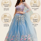 Premium Light Blue Lehenga Set with Elegant Net Dupatta