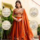 Semi-Stitched Rust Orange Embroidered Lehenga with Heavy Sequin embroidery