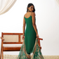 Green Organza Embroidered Kurta-Style Salwar Suit