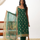 Green Organza Embroidered Kurta-Style Salwar Suit