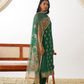 Green Organza Embroidered Kurta-Style Salwar Suit