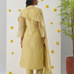 Festive Yellow Thread Embroidered Pant Suit in Organza Silk