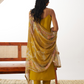 Festive Wear Organza Yellow Salwar Suit with Designer Touch