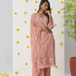 Festive Wear Blush Pink Embroidered Pant Suit