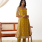 Festive Wear Organza Yellow Salwar Suit with Designer Touch