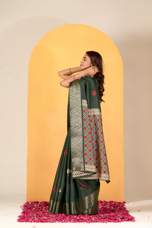 Soft Dola Silk with Foil Print and Dusty Tone Matching - LaVante Fashion