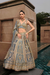 Lehenga Choli de seda de diseñador en color azul turquesa, lista para usar, con brillo y detalles de espejo