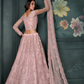 Lehenga Choli de seda de diseñador en color azul turquesa, lista para usar, con brillo y detalles de espejo