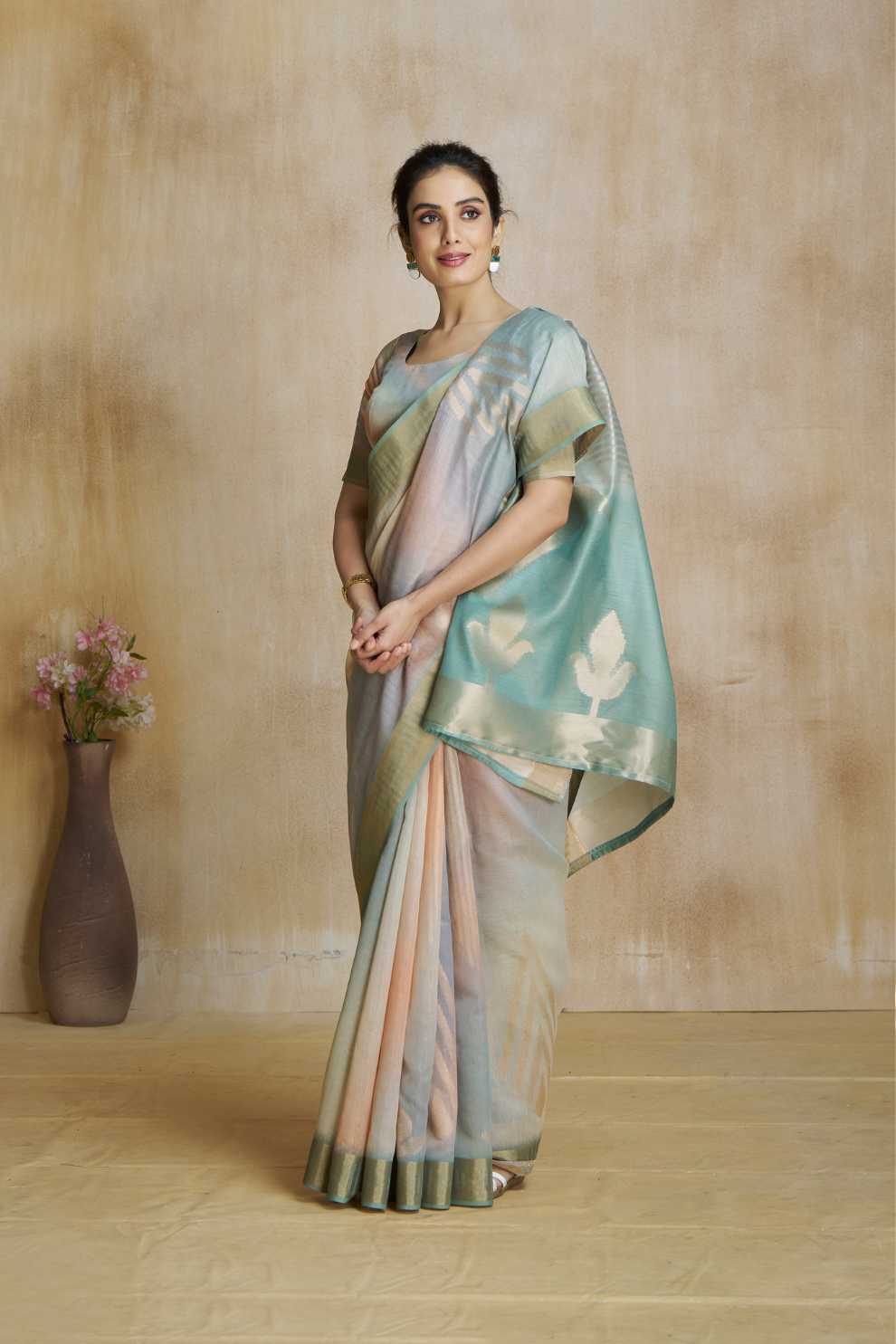 Elegant Fancy Modal Cotton Drape with Digital Art Print - LaVante Fashion
